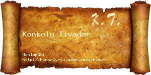 Konkoly Tivadar névjegykártya